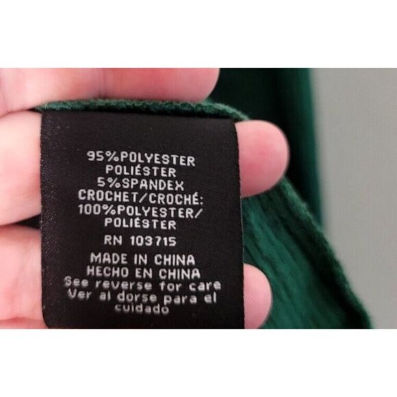 ZAC & RACHEL Blouse 2X Lace Gauze Bell Sleeve Boho Green Peasant Floral Casual - Picture 9 of 10